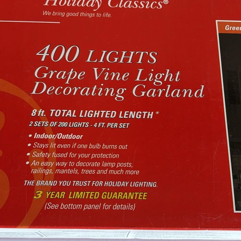 2 GE Holiday Classics Grape Vine Light Decorating Garland